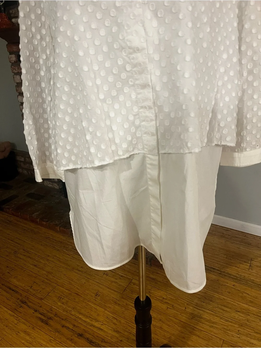 MaxMara White Textured Dot Button-Down Top - Picture 4 of 6